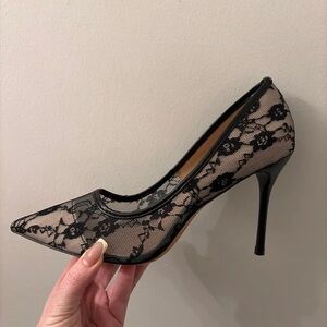 Elegant Black Lace Stiletto Heels